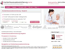 Tablet Screenshot of krankenhauszusatzversicherung.name